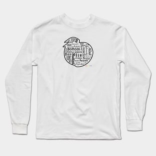 Peach Bottom Word Design Long Sleeve T-Shirt